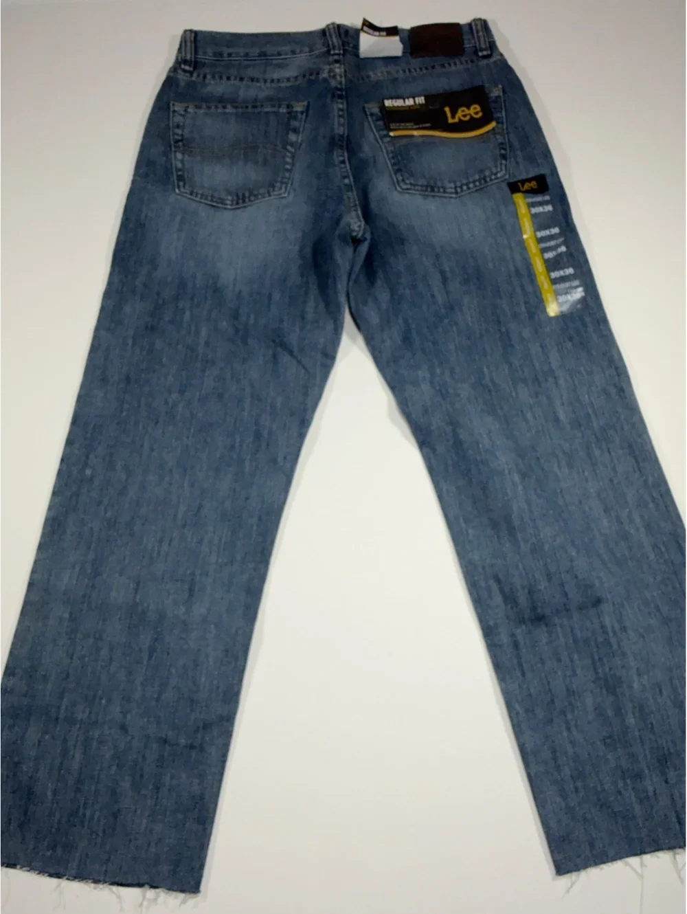 Lee Regular Fit Straight Leg Jeans Men’s 30x29 NWT Cut Hem Blue Denim